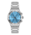 Swatch Damen-Chronograph mit Edelstahlarmband und blauem Zifferblatt