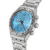 Swatch Chronograph Edelstahlgehäuse mit blauem Zifferblatt und Chronographenziffern