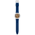 Herren-Chronograph mit blauem Armband, rundes braunes Zifferblatt mit Datum