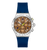 Herren-Chronograph mit blauem Armband, braunes Zifferblatt, Leuchtzeiger und Datum
