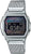 Montre numérique homme avec bracelet maille argenté et écran LCD rectangulaire