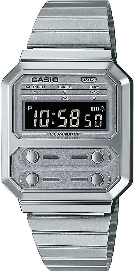 Montre Casio Vintage A100WE-7BEF • Design rétro culte • Chronomètre et calendrier