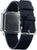 Casio Rétro avec bracelet en cuir bleu marine, boîtier argenté et écran LCD