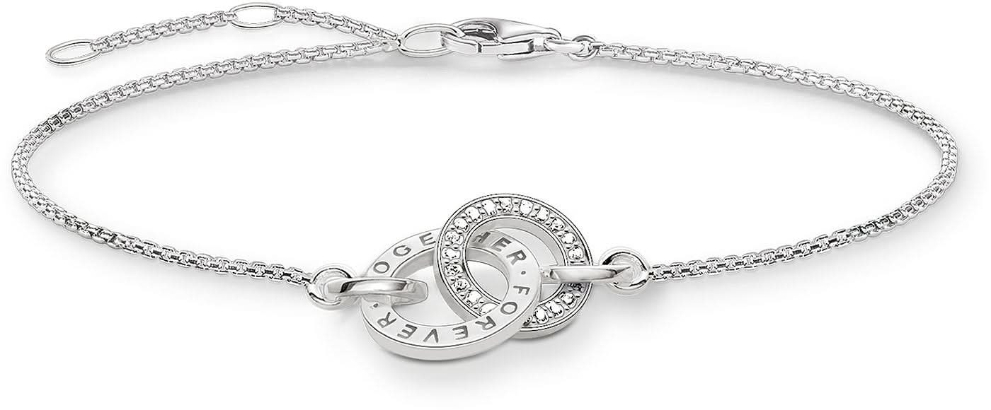 Bracelet en argent sterling 925 avec une fine chaîne à maillons et deux pendentifs ronds
