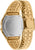 Montre Casio Vintage avec bracelet en métal doré et fond de boîtier métallique (couvercle rond).