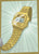Montre Casio Vintage dorée avec bracelet en métal et affichage numérique de profil
