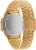 Montre numérique Casio avec bracelet en métal doré ; dos du boîtier en métal