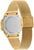 Montre bracelet dorée avec bracelet milanais, fond de boîtier visible