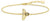 Bracelet doré à l'or jaune avec breloque abeille et pierres transparentes, fines mailles de chaîne