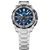 Montre Festina Chrono Bike pour homme, bracelet argenté, cadran bleu avec affichages chronographes