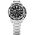 Festina Chrono-Bike montre homme de face : bracelet en métal argenté, cadran noir