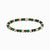 Bracelet en perles de pierres vertes et brunes avec élément d'espacement argenté