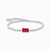 Tennisarmband aus Silber mit Zirkonia-Pavé und rotem Bärchen-Glasstein