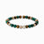 Bracelet en perles avec perles de pierre vertes et brunes, élastique