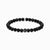 Bracelet de perles en obsidienne noire avec accents en zircone cubique