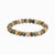 Bracelet en perles de labradorite et jaspe, avec intercalaire en métal, design rond perlé