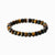 Bracelet en perles d'œil de tigre avec des perles bleues et dorées et un élément argenté