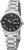 Montre argentée pour homme avec bracelet en acier inoxydable et cadran noir, chiffres romains
