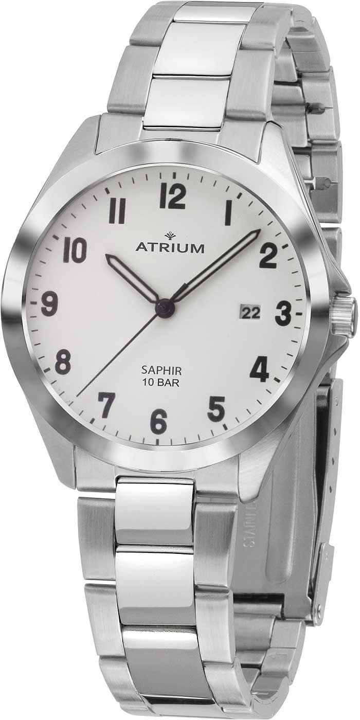 Bracelet de montre pour homme en acier inoxydable argenté avec cadran blanc, affichage de la date