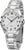 Bracelet de montre pour homme en acier inoxydable argenté avec cadran blanc, affichage de la date