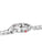 Silberne Herrenuhr Seitenansicht mit Krone und Metallarmband