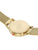 Herrenarmbanduhr Rückseite mit goldfarbenem Gehäuse und Maschenarmband