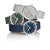 Ensemble de bracelets de montre avec trois montres : vert foncé, noir et bleu, boîtiers argentés.