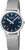 Montre unisexe avec boîtier rond, cadran bleu et bracelet milanais argenté