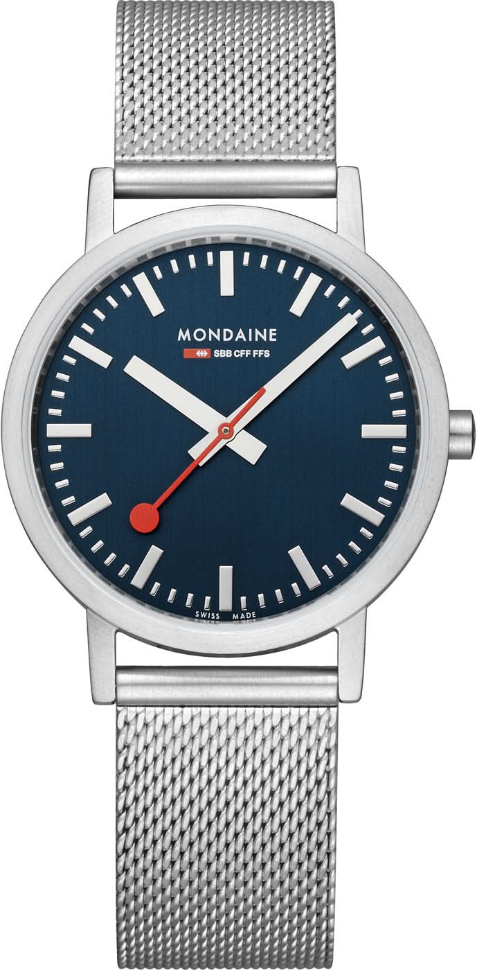 Montre unisexe avec cadran bleu, bracelet milanais en acier inoxydable argenté
