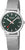 Montre Mondaine unisexe avec cadran vert foncé, bracelet en maille métallique et lunette ronde