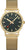 Bracelet de montre unisexe avec bracelet en maille dorée et cadran vert foncé