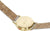 Mondaine Montre unisexe avec fond de boîtier rond et bracelet marron, boucle dorée visible