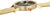 Montre unisexe : lunette et fermoir plaqués or, bracelet à maillons dorés