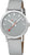 Montre unisexe avec boîtier argenté, bracelet en textile gris et cadran gris
