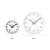Comparaison de tailles d'horloges murales : petites (25 cm) et grandes (40 cm) horloges murales rondes avec cadrans blancs