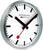 Horloge murale avec cadre argenté, cadran blanc, aiguilles noires et trotteuse rouge