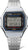Montre podomètre avec bracelet en métal argenté et écran numérique bleu