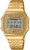 Montre Casio pour homme avec podomètre doré, affichage numérique et bracelet en métal