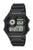 Montre numérique noire pour homme avec écran LCD, boutons et bracelet en plastique