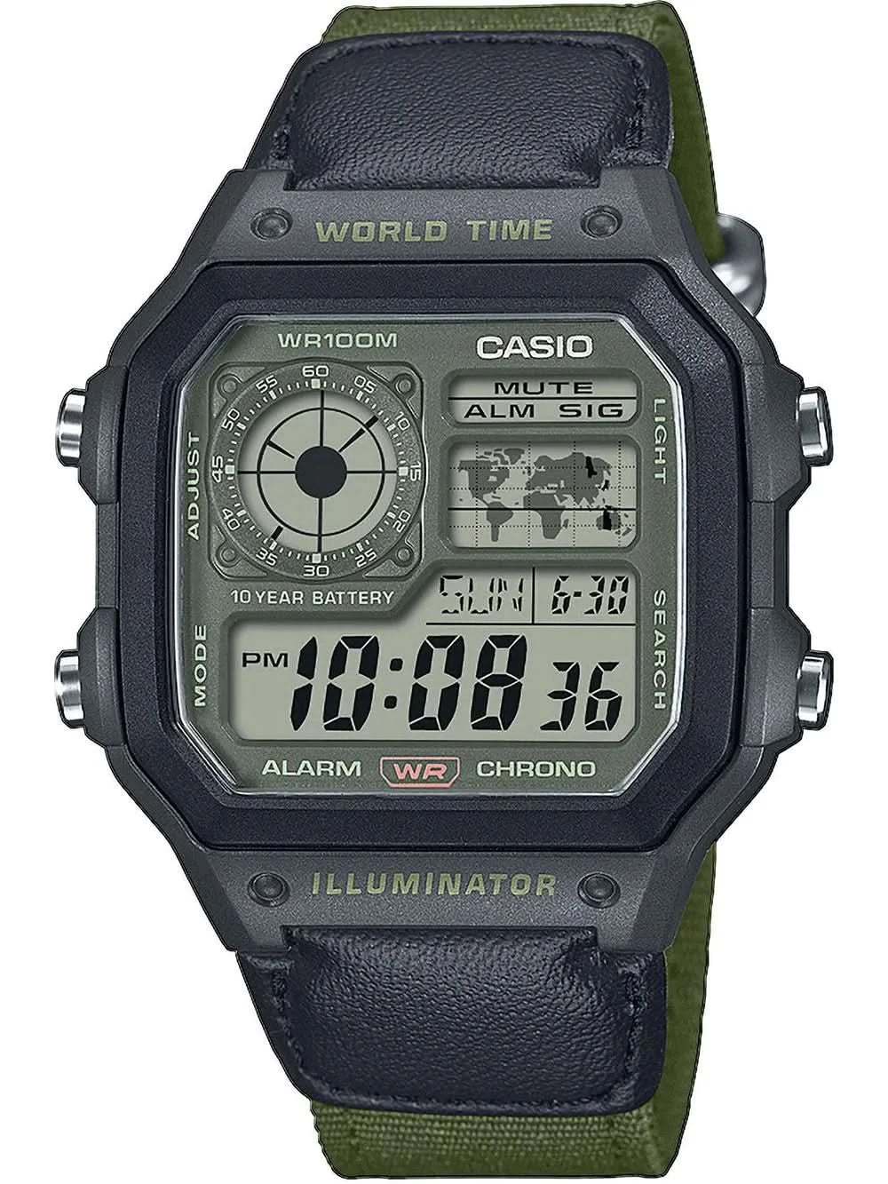 Montre Casio AE-1200WHUB-3AVEF pour homme • Design rétro culte • Batterie 10 ans