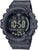 Montre numérique homme avec bracelet en plastique noir et cadran rond, affichage grands chiffres