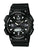 Herrenarmbanduhr Casio mit schwarzem Zifferblatt und schwarzem Kautschukband, analog.