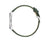 Bracelet de montre pour homme : vue latérale avec bracelet en cuir vert et boîtier argenté