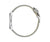 Montre bracelet pour femme avec bracelet en cuir gris et boîtier argenté, vue de côté.