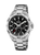 Bracelet de montre pour homme avec cadran noir, bracelet en acier inoxydable et sous-cadrans multifonctions