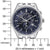 Montre pour homme avec cadran bleu et bracelet en acier inoxydable, chronographe