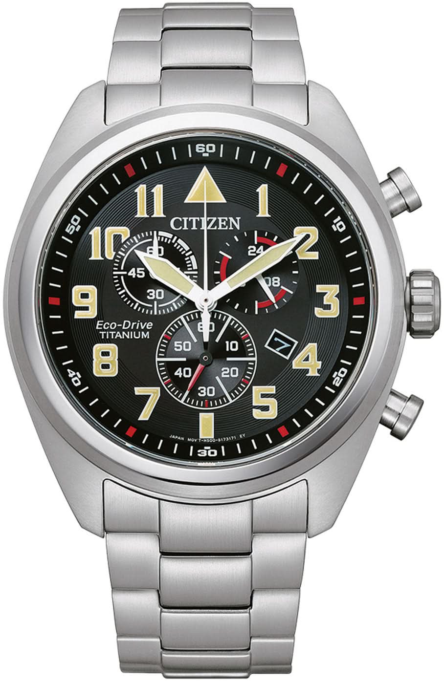 Bracelet de montre pour homme avec bracelet en métal argenté et cadran noir