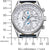 Bracelet de montre pour homme en cuir bleu, boîtier argenté et cadran chronographe