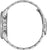Bracelet de montre pour homme, vue latérale, avec boîtier en acier inoxydable argenté et couronne