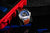 Montre bracelet pour homme avec bracelet en cuir marron et cadran bleu, gros plan.